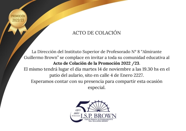 Acto de Colaci&oacute;n 2022 - 2023