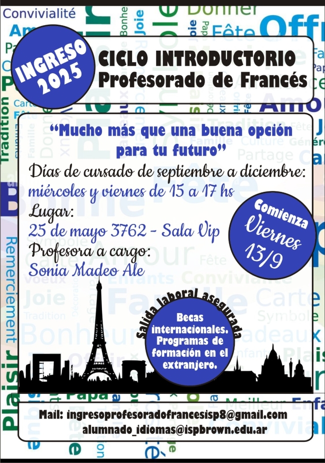 Ingreso al Profesorado de Franc&eacute;s 2025